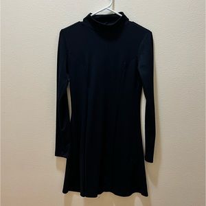 Long Sleeve Short Black Casual Dress